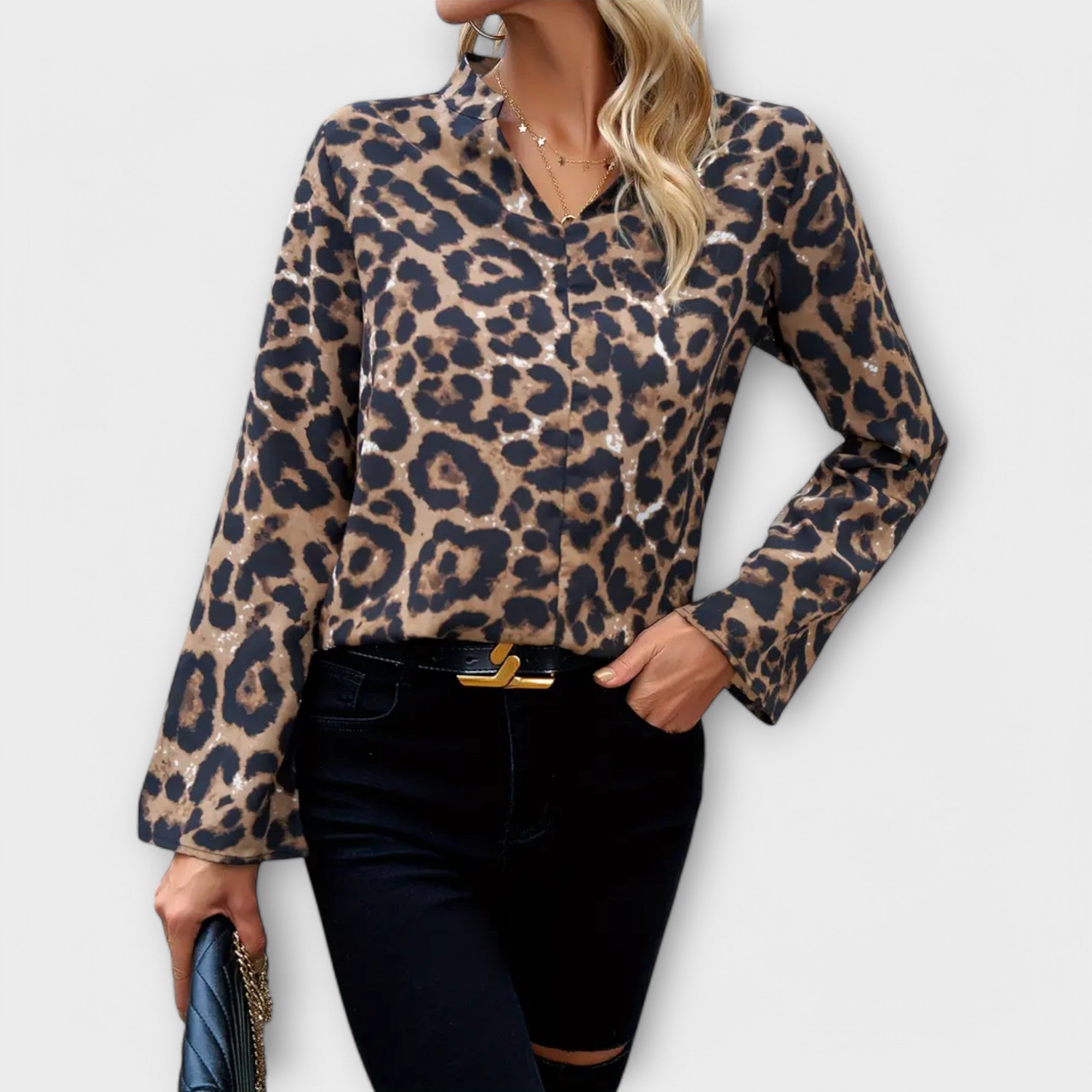 Casual Leo Blouse with Neckline