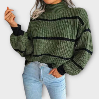 Chavala - Turtleneck Sweater with Stripes