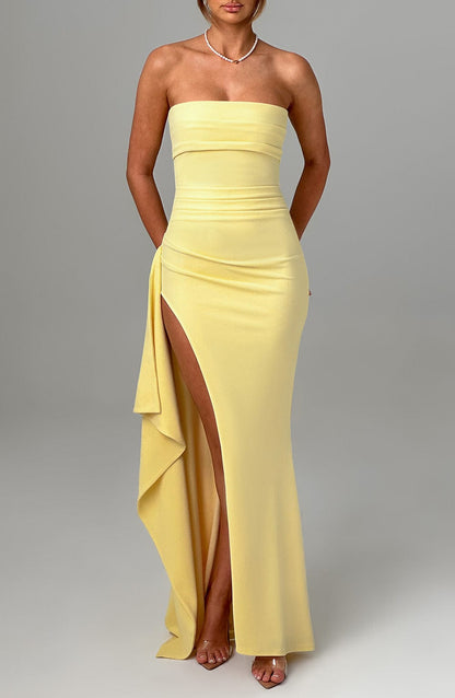 Zafira Maxi Dress - Lemon Glow